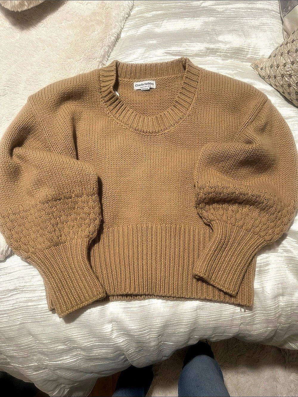 Charlie Holiday Crewneck Sweater in Brown Size Medium